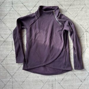 Athleta Cozy Karma Asymmetric pull over sweater Small Purple